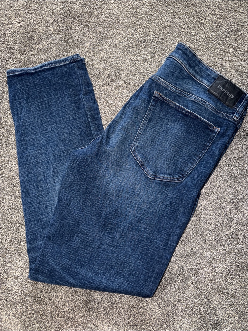 Express Men’s Dark Blue Straight Jeans 36x36 TALL